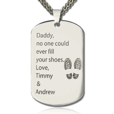 Father' Day Gift Dog Tag Name Necklace - Name My Jewellery
