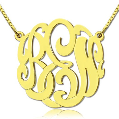 18ct Gold Plated Large Monogram Necklace Hand-painted - Name My Jewellery