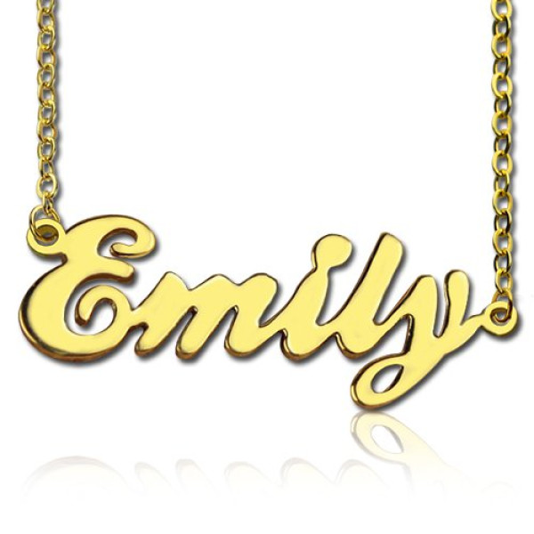 Cursive Nameplate Necklace 18ct Gold Plated - Name My Jewellery