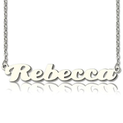Personalised Sterling Silver Puff Font Namplate Necklace - Name My Jewellery
