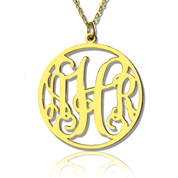 18ct Gold Plated Circle Monogram Necklace - Name My Jewellery