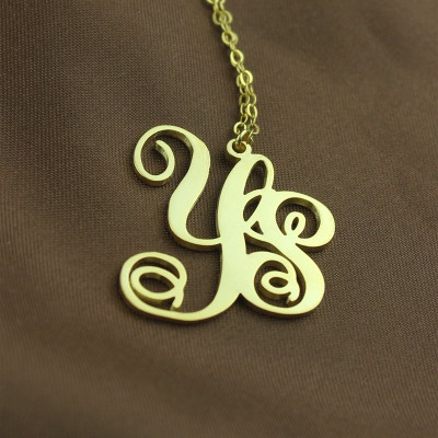18ct Gold Plated 2 Initial Monogram Necklace - Name My Jewellery