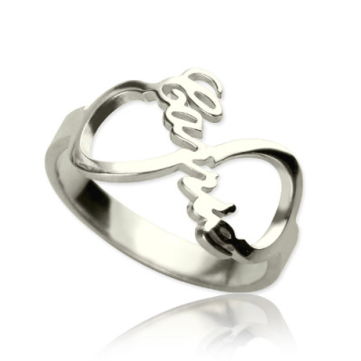 Personalised Infinity Nameplate Ring Sterling Silver - Name My Jewellery