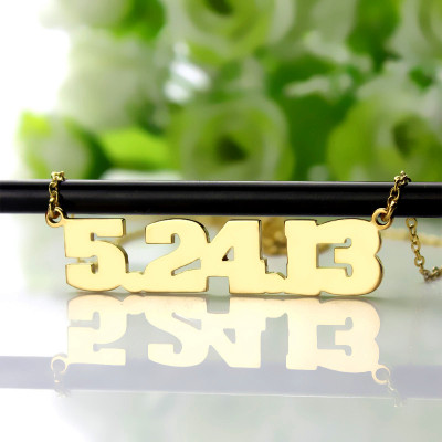 Gold Plated Silver Number Necklace - Name My Jewellery