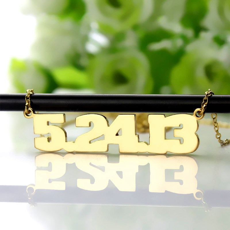 Gold Plated Silver Number Necklace Name My Jewellery