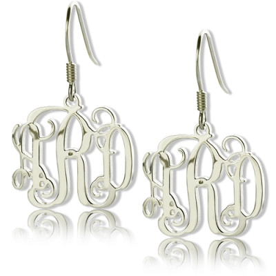 Personalised Sterling Silver Monogram Earrings - Name My Jewellery