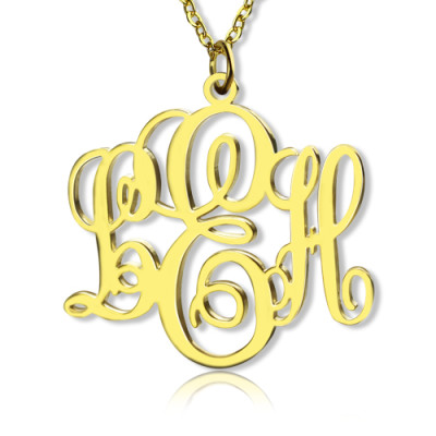 Perfect Fancy Monogram Necklace Gift 18ct Gold Plated - Name My Jewellery