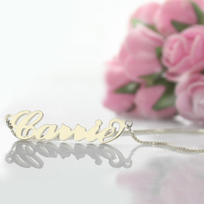 Personalised Carrie Name Necklace Silver - Box Chain - Name My Jewellery