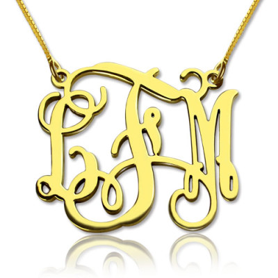 Custom Monogram Necklace 18ct Gold Plated - Name My Jewellery