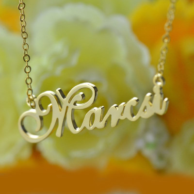 Personalised Nameplate Necklace 18ct Gold Plated - Name My Jewellery