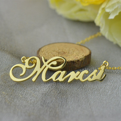 Personalised Nameplate Necklace 18ct Gold Plated - Name My Jewellery