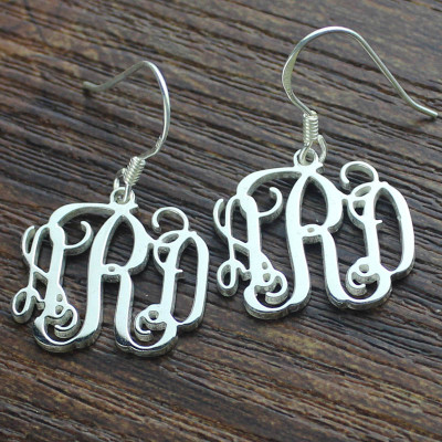 Personalised Sterling Silver Monogram Earrings - Name My Jewellery