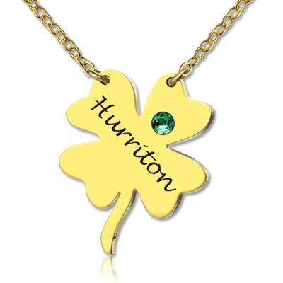 Good Luck Things - Clover Necklace 18ct Gold Plated - Name My Jewellery