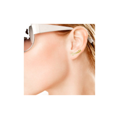 18K Gold Name Stud Earring - Name My Jewellery