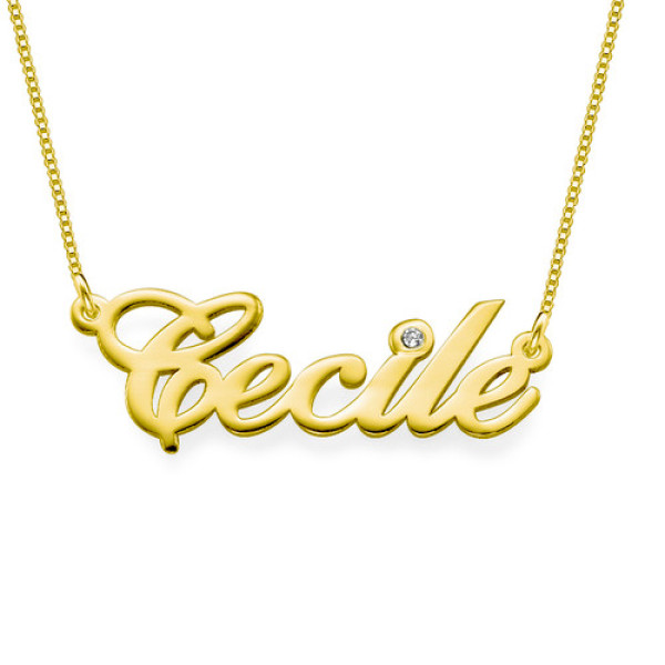 18ct Gold and Diamond Name Necklace - Name My Jewellery