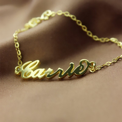 Personalised 18ct Gold Plated Carrie Name Bracelet - Name My Jewellery