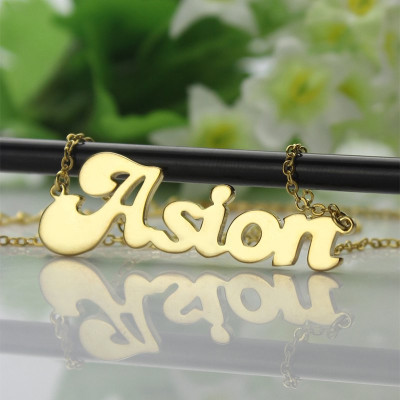 Ghetto Cute Name Necklace 18ct Gold Plated - Name My Jewellery