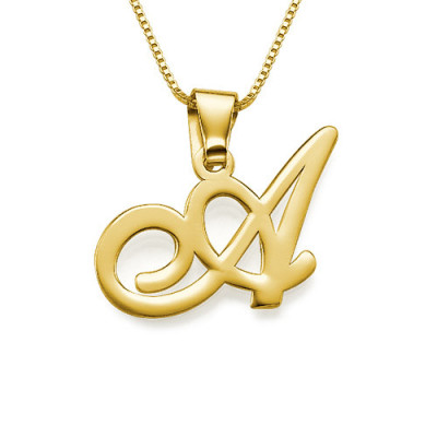 18ct Gold-Plated Initials Pendant With Any Letter - Name My Jewellery