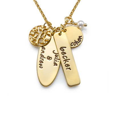 18ct Gold Plated Silver Family Tree Jewellery - Name My Jewellery