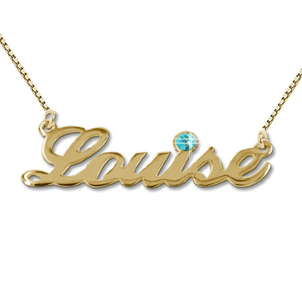 18ct Gold-Plated Swarovski Crystal Name Necklace - Name My Jewellery