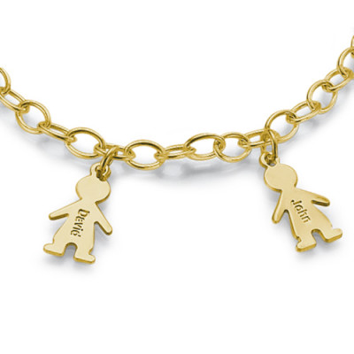 18ct Gold Plated Silver Engraved Kids Bracelet - Name My Jewellery