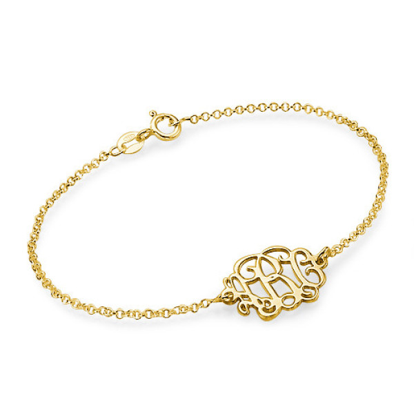 18ct Gold Plated Silver Monogram Bracelet/Anklet - Name My Jewellery