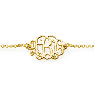 18ct Gold Plated Silver Monogram Bracelet/Anklet - Name My Jewellery
