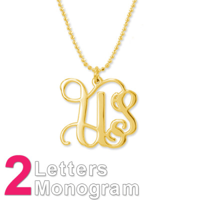 18ct Gold Plated Sterling Silver Initials Necklace - Name My Jewellery