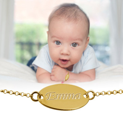 18ct Gold-Plated Silver Personalised Baby Bracelet/Anklet - Name My Jewellery