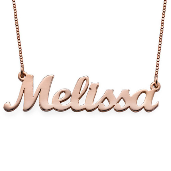 18ct Rose Gold Plated Script Name Necklace - Name My Jewellery