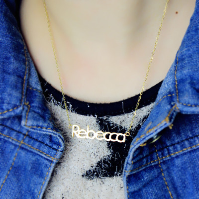 Nameplate Necklace 18ct Gold Plating "Rebecca" - Name My Jewellery