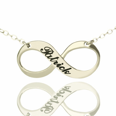 Engraved Name Infinity Necklace Sterling Silver - Name My Jewellery