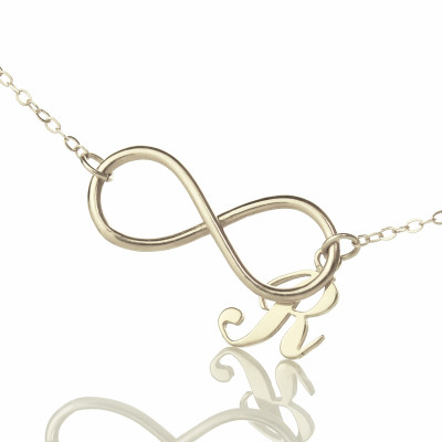 Infinity Necklaces with Initial Letter Charm Silver - Name My Jewellery