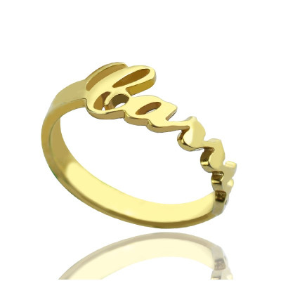 Custom Carrie Name Rings 18ct Gold Plated - Name My Jewellery