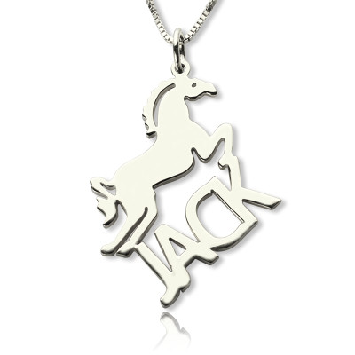 Personalised Horse Name Necklace for Kids Silver - Name My Jewellery