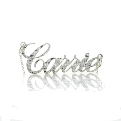 Carrie Silver Glitter Acrylic Name Necklack - Name My Jewellery