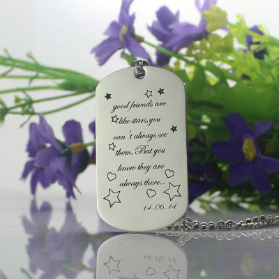 Best Friends Gift Dog Tag Name Necklace - Name My Jewellery