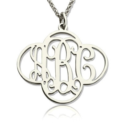 Personalised Cut Out Clover Monogram Necklace Sterling Silver - Name My Jewellery
