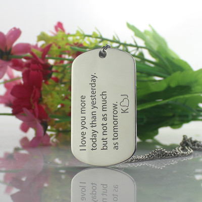 Love Song Dog Tag Name Necklace - Name My Jewellery