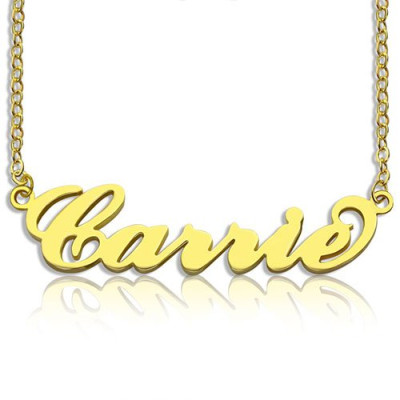 Personalised Carrie Name Necklace 18ct Gold Plated - Name My Jewellery