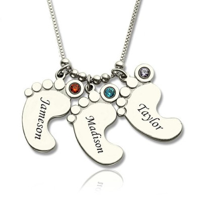 Baby Feet Charm Necklace for Mom - Name My Jewellery