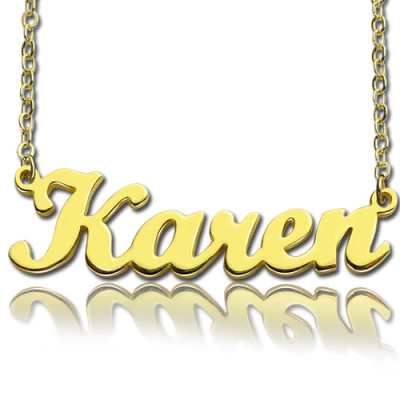 18ct Gold Plated Karen Style Name Necklace - Name My Jewellery