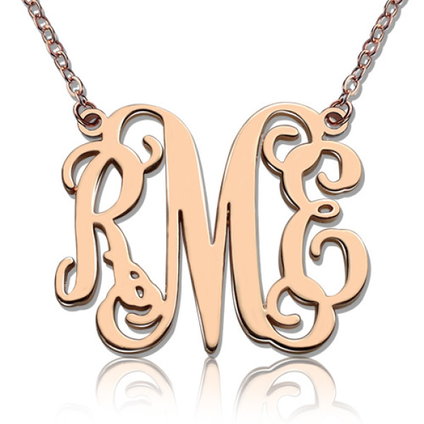 Custom 18ct Rose Gold Plated Monogram Initial Necklace - Name My Jewellery