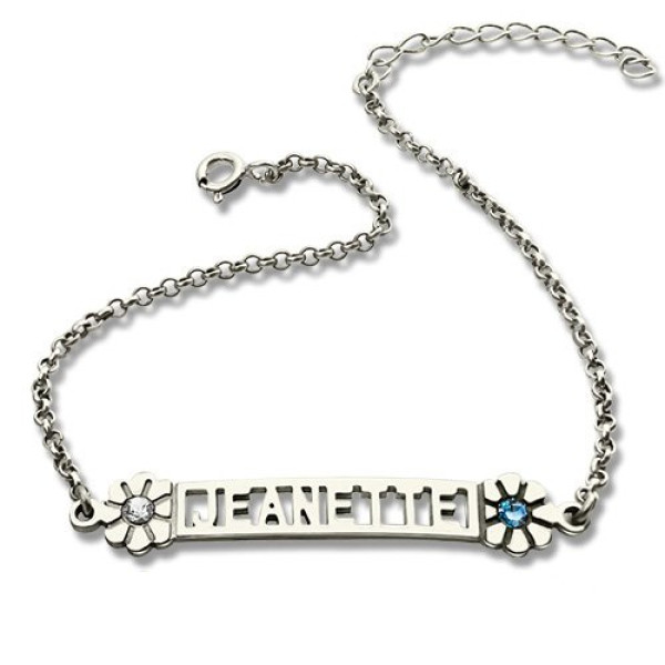 Personalised ID Birthstone Name Bracelet For Teens  - Name My Jewellery