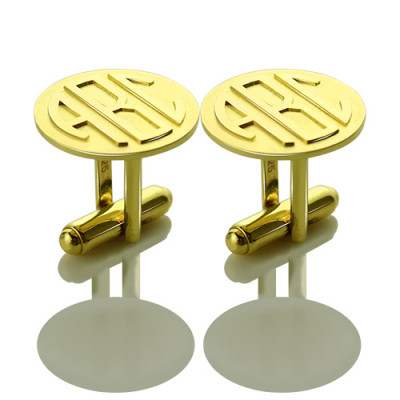 Cool Mens Cufflinks with Monogram Initial 18ct Gold Plated - Name My Jewellery