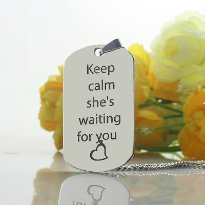Personalised Cute His and Hers Dog Tag Necklaces Sterling Silver - Name My Jewellery