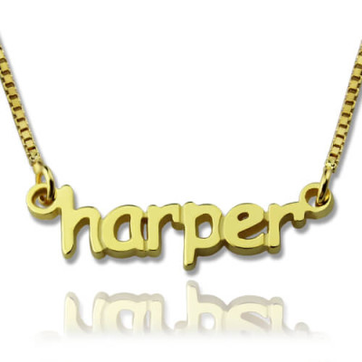 Personalised Mini Name Necklace 18ct Gold Plated - Name My Jewellery