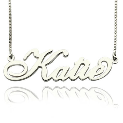 Personalised Nameplate Necklace Carrie Stering Silver - Name My Jewellery