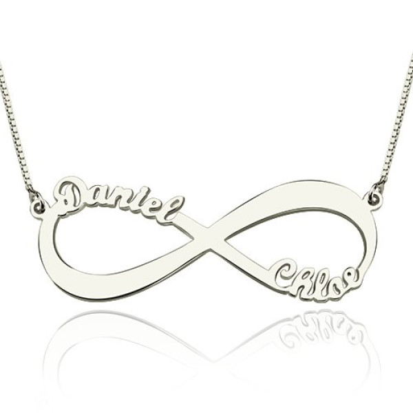Personalised Infinity Symbol Necklace Double Name - Name My Jewellery