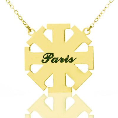 Customised Cross Necklace with Name 18ct Gold Plated 925 Silver - Name My Jewellery